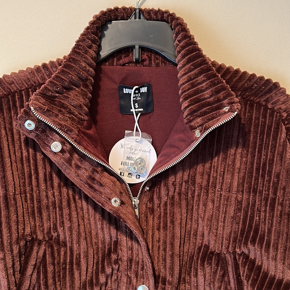 Brown Ribbed Soft Jacket - Picture 6 of 8